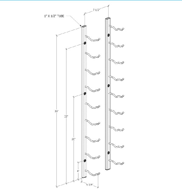 kích thước tủ rượu âm tường