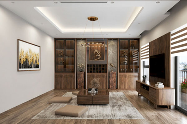 mẫu tủ rượu gỗ óc chó