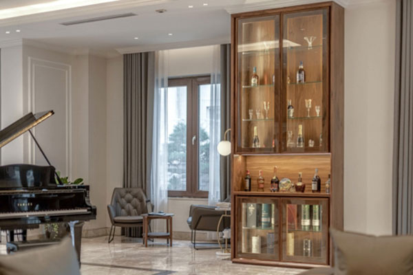 mẫu tủ rượu gỗ sơn mờ