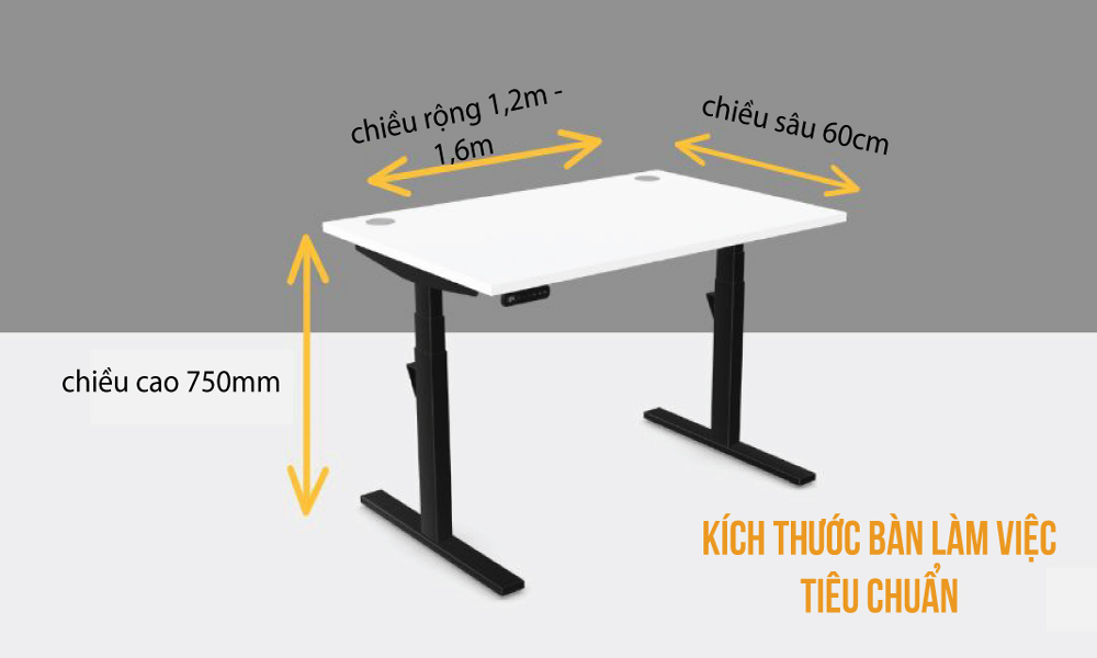 kích thước bàn làm việc tiêu chuẩn nhất