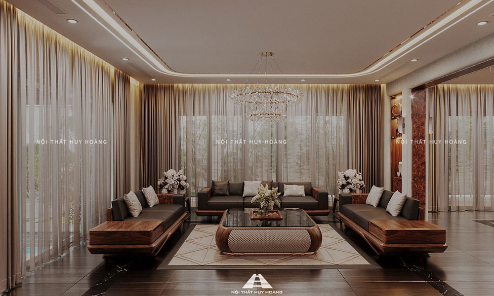 Bàn trà gỗ óc chó hình vuông