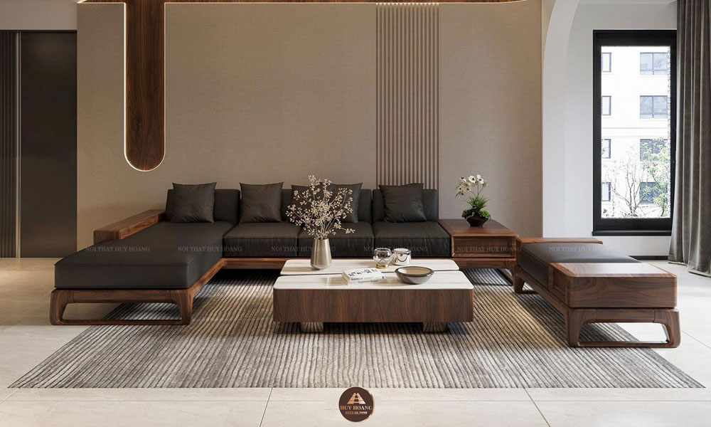 Bàn trà sofa gỗ óc chó nâng tầm đẳng cấp cho gia chủ