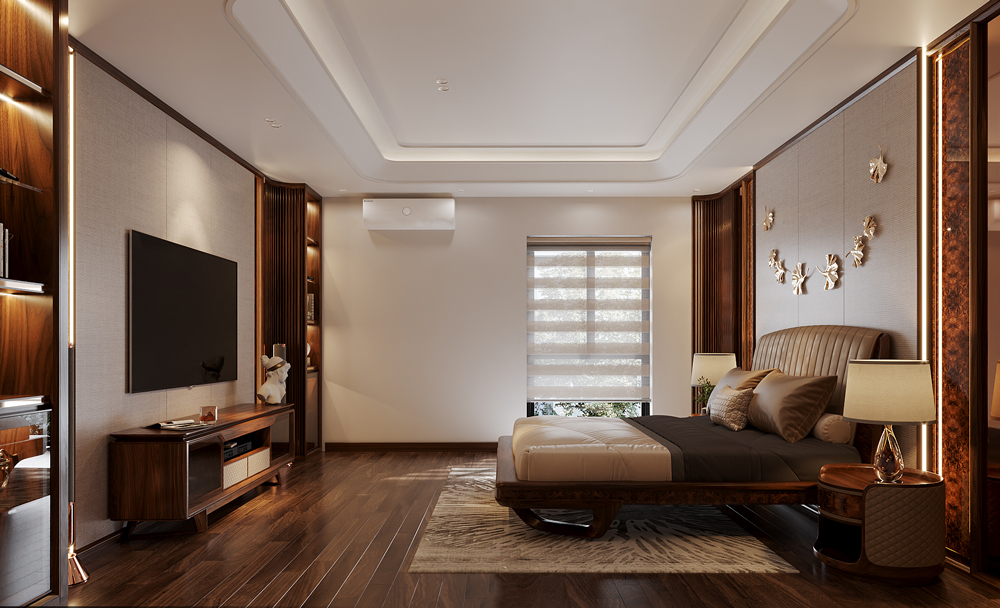 Chiêm ngưỡng thiết kế nội thất gỗ óc chó biệt thự Lào Cai