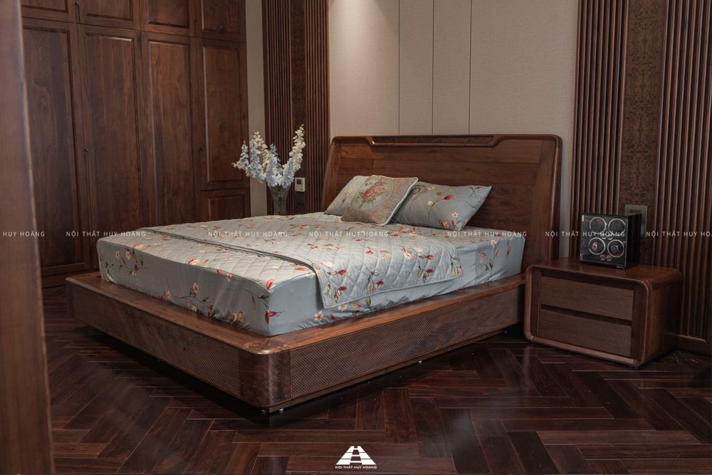 Thiết kế nội thất gỗ óc chó biệt thự Nguyệt Quế Vinhomes Riverside The Harmony