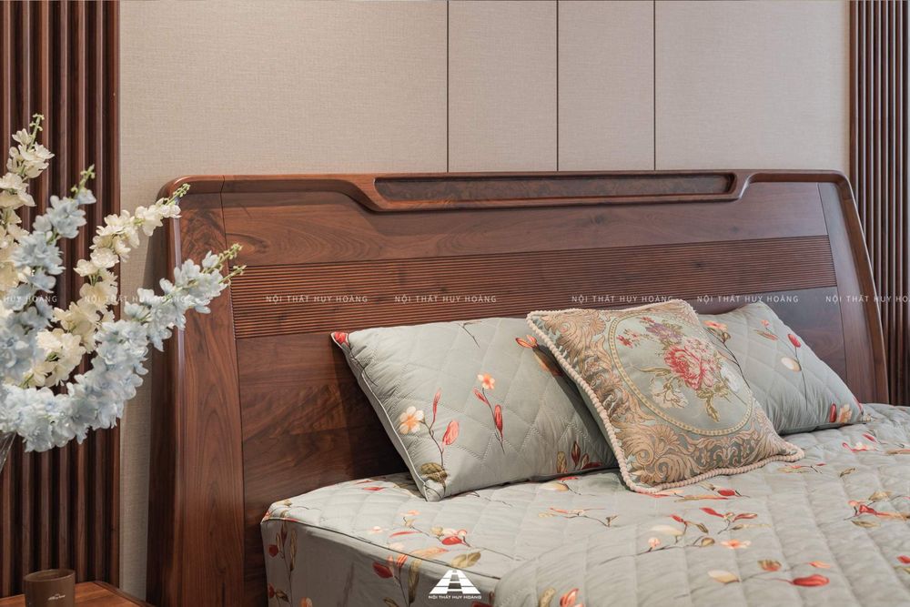 Thiết kế nội thất gỗ óc chó biệt thự Nguyệt Quế Vinhomes Riverside The Harmony