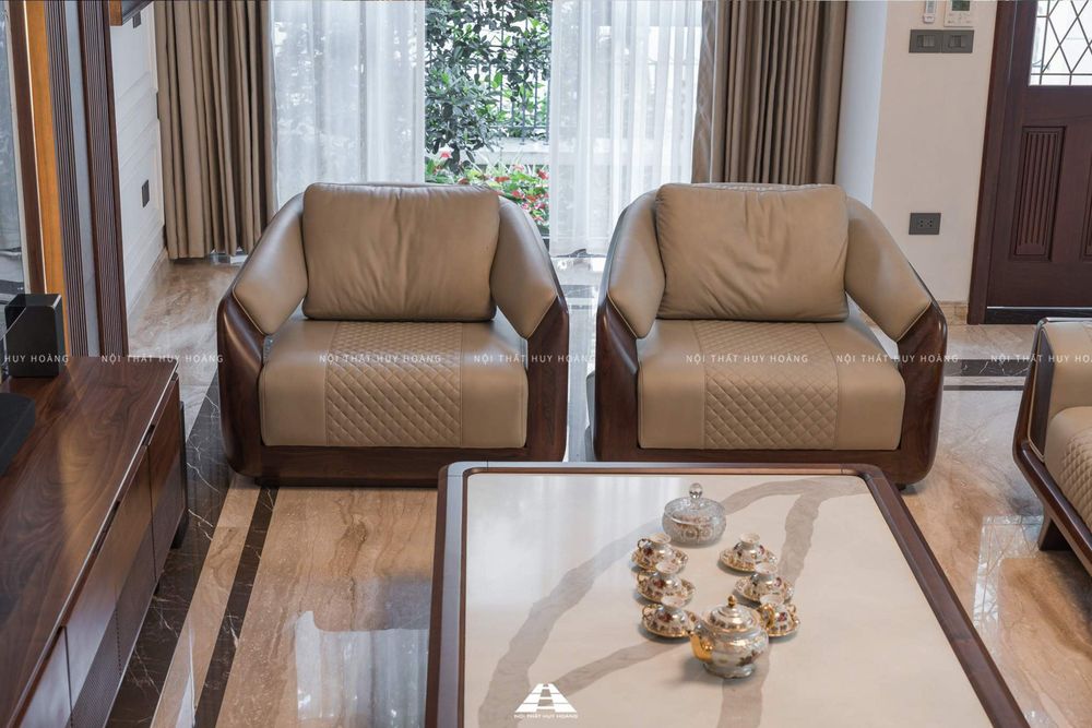 Thiết kế nội thất gỗ óc chó biệt thự Nguyệt Quế Vinhomes Riverside The Harmony