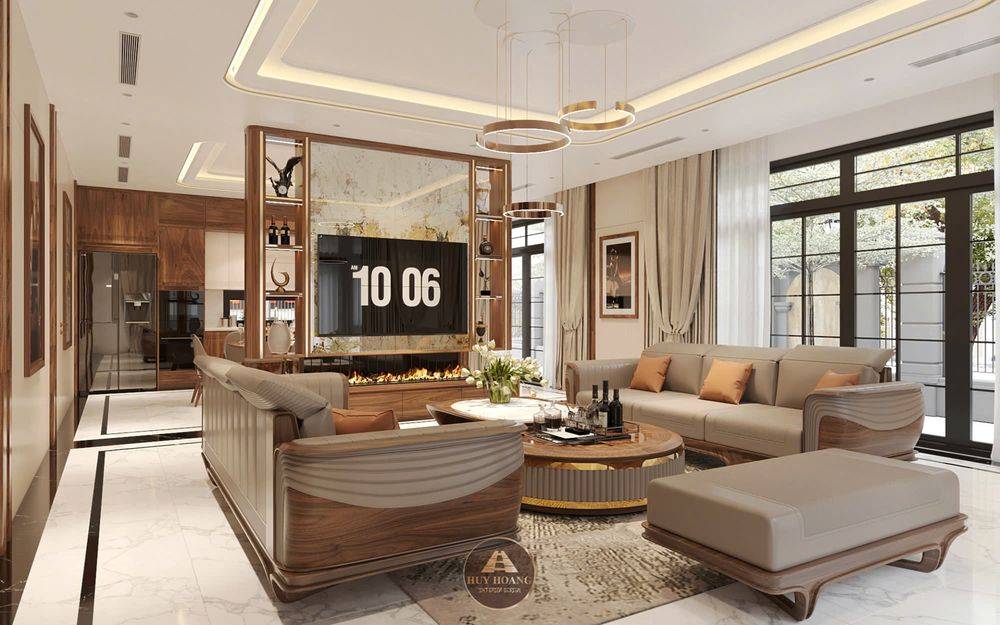THIẾT KẾ NỘI THẤT GỖ ÓC CHÓ BIỆT THỰ QUẢNG BÌNH