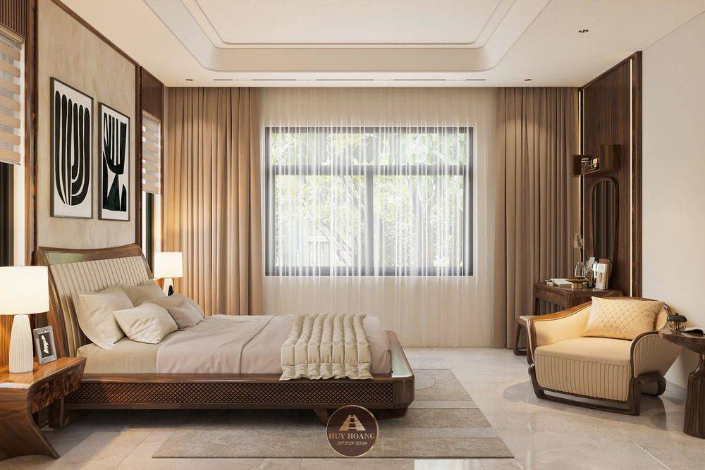 THIẾT KẾ NỘI THẤT GỖ ÓC CHÓ BIỆT THỰ QUẢNG BÌNH