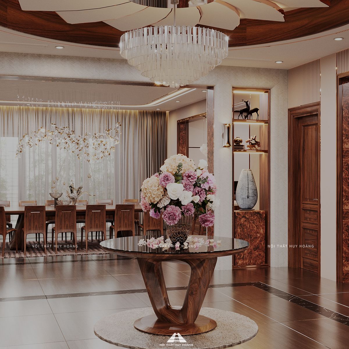 Thiết kế nội thất gỗ óc chó biệt thự Sala, Quận 2, TP Hồ Chí Minh