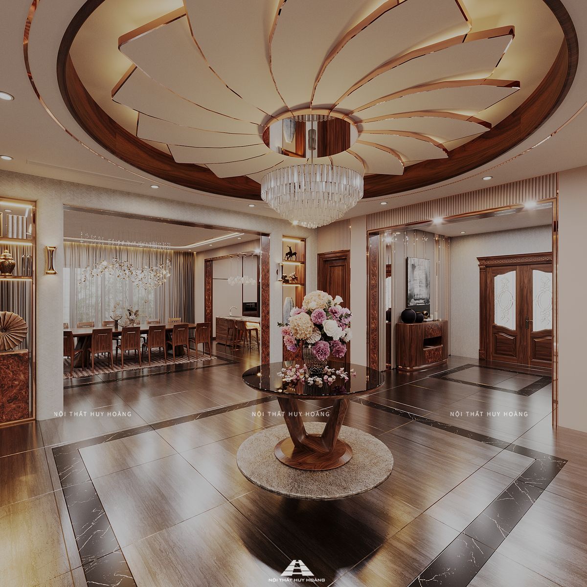 Thiết kế nội thất gỗ óc chó biệt thự Sala, Quận 2, TP Hồ Chí Minh