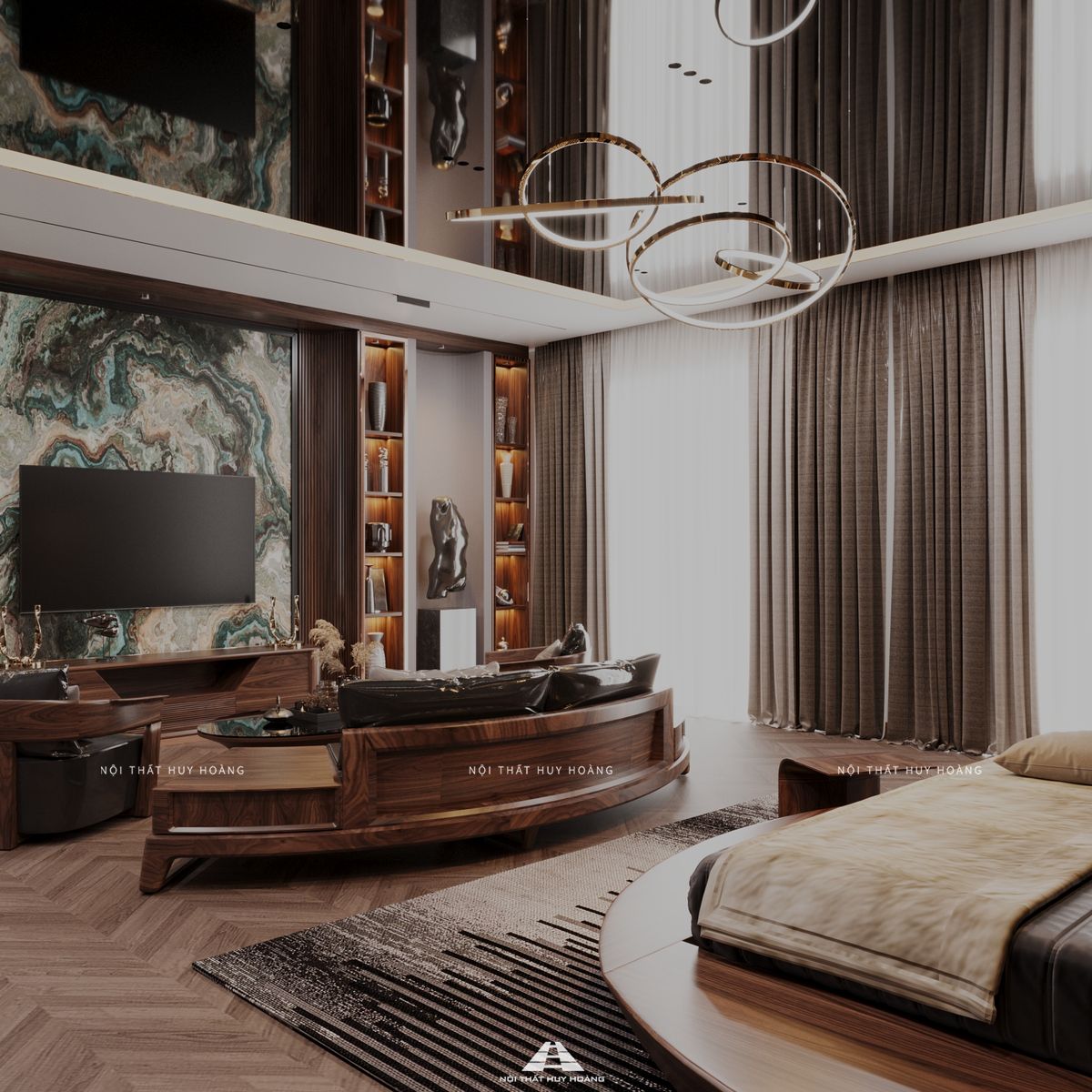 Thiết kế nội thất gỗ óc chó biệt thự Sala, Quận 2, TP Hồ Chí Minh