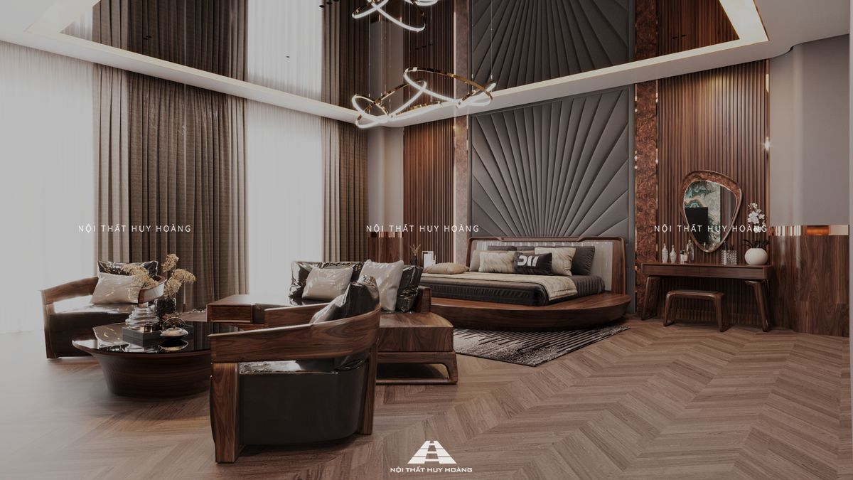 Thiết kế nội thất gỗ óc chó biệt thự Sala, Quận 2, TP Hồ Chí Minh