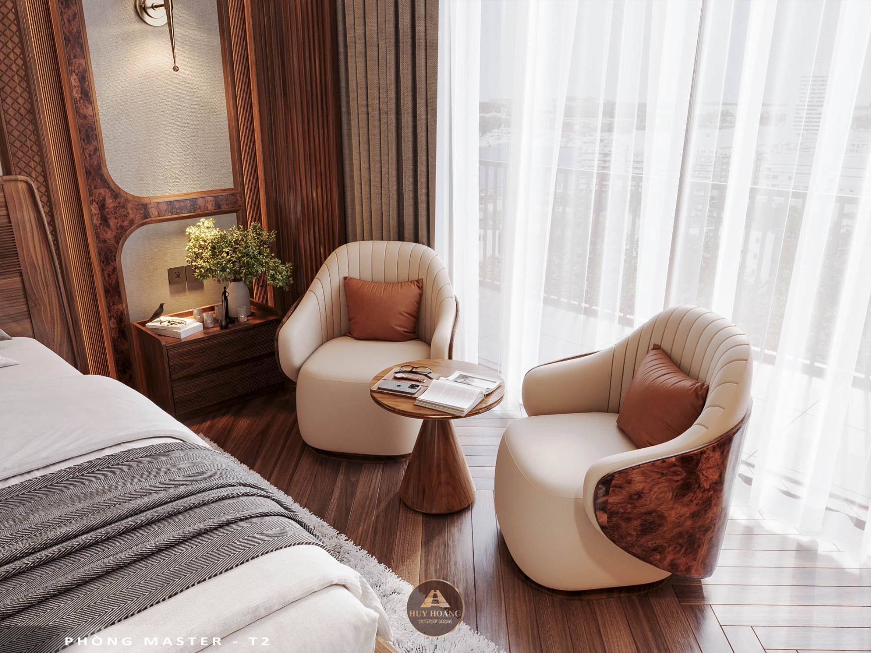 Thiết kế và thi công nội thất gỗ óc chó biệt thự Thanh Hóa