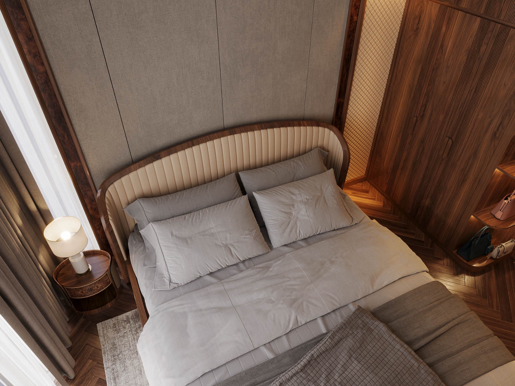 Thiết kế và thi công nội thất gỗ óc chó biệt thự Thanh Hóa