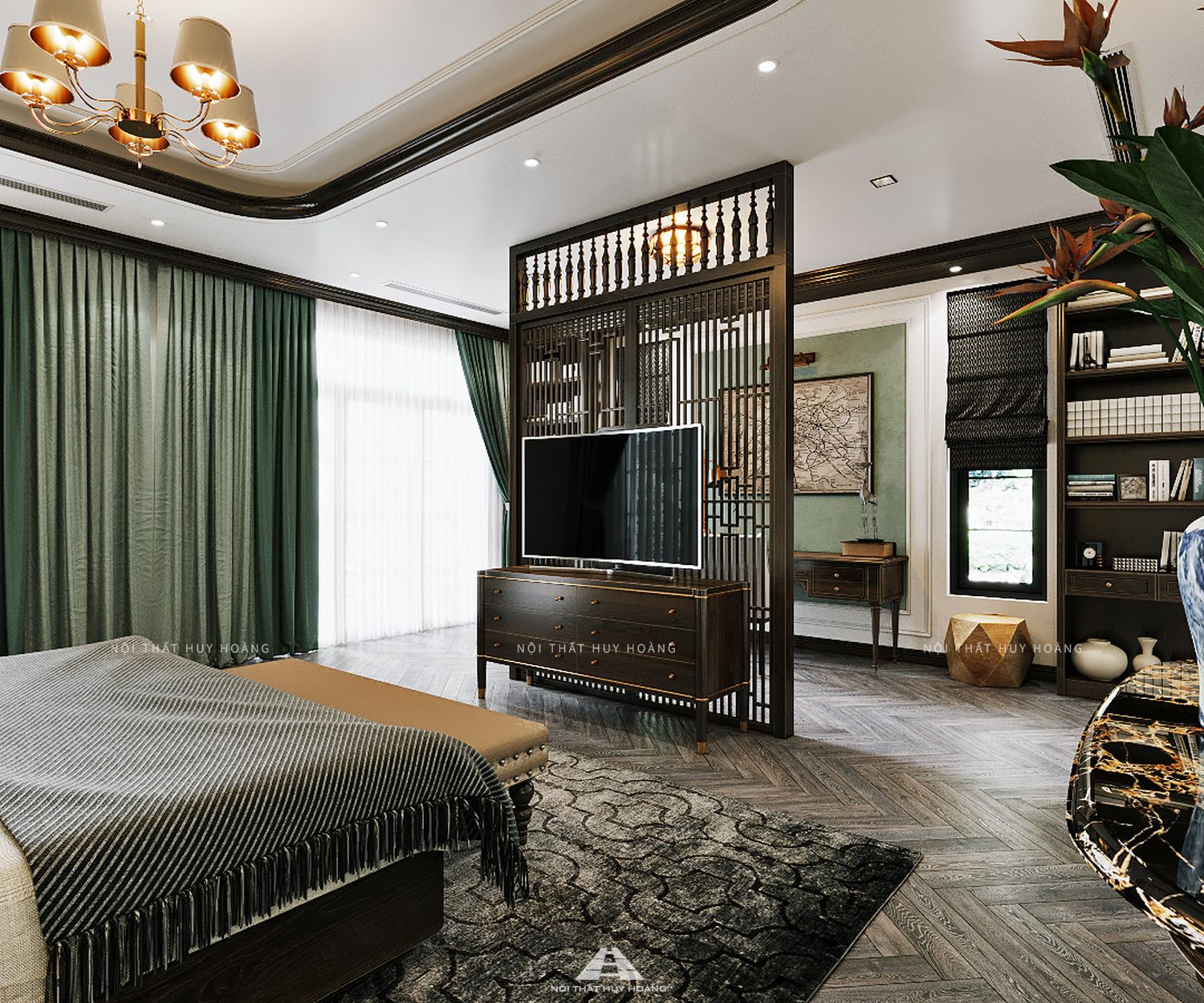 Thiết kế nội thất nhà phố phong cách indochine tại Gia Lâm, Hà Nội
