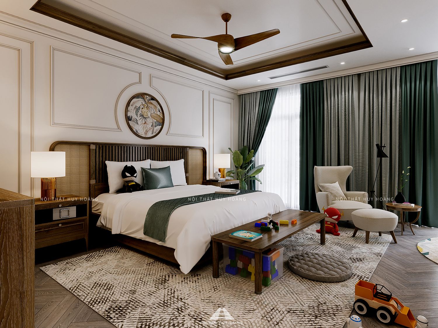 Thiết kế nội thất nhà phố phong cách indochine tại Gia Lâm, Hà Nội