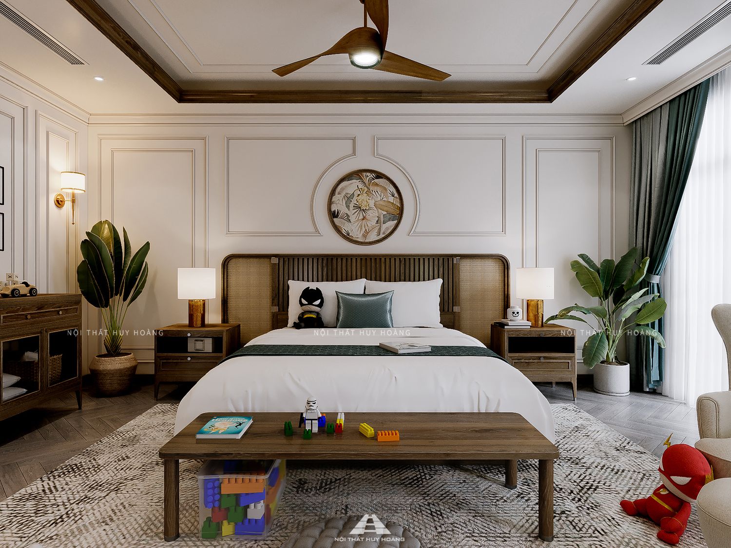 Thiết kế nội thất nhà phố phong cách indochine tại Gia Lâm, Hà Nội
