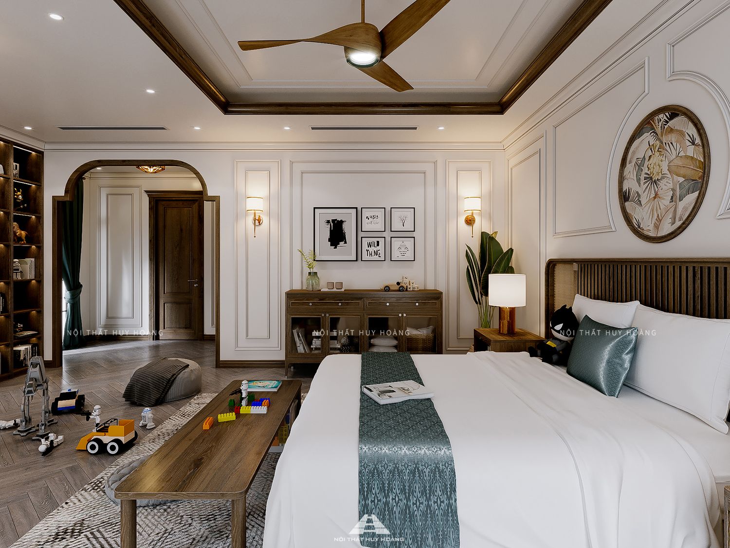 Thiết kế nội thất nhà phố phong cách indochine tại Gia Lâm, Hà Nội