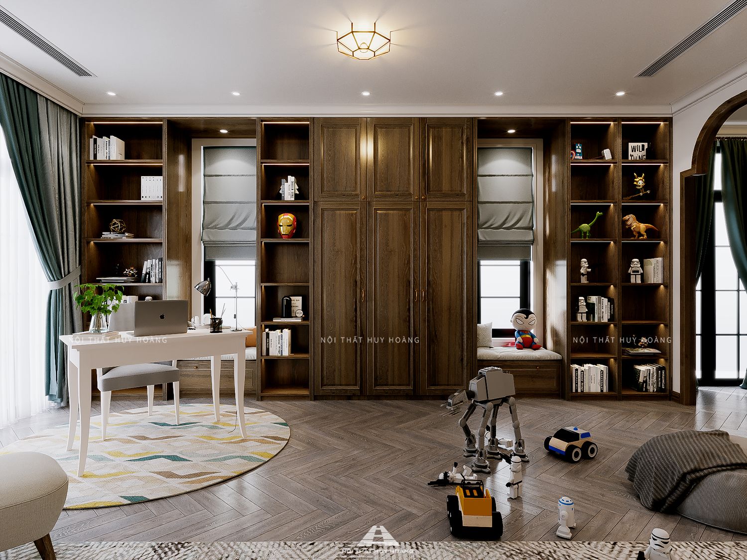 Thiết kế nội thất nhà phố phong cách indochine tại Gia Lâm, Hà Nội