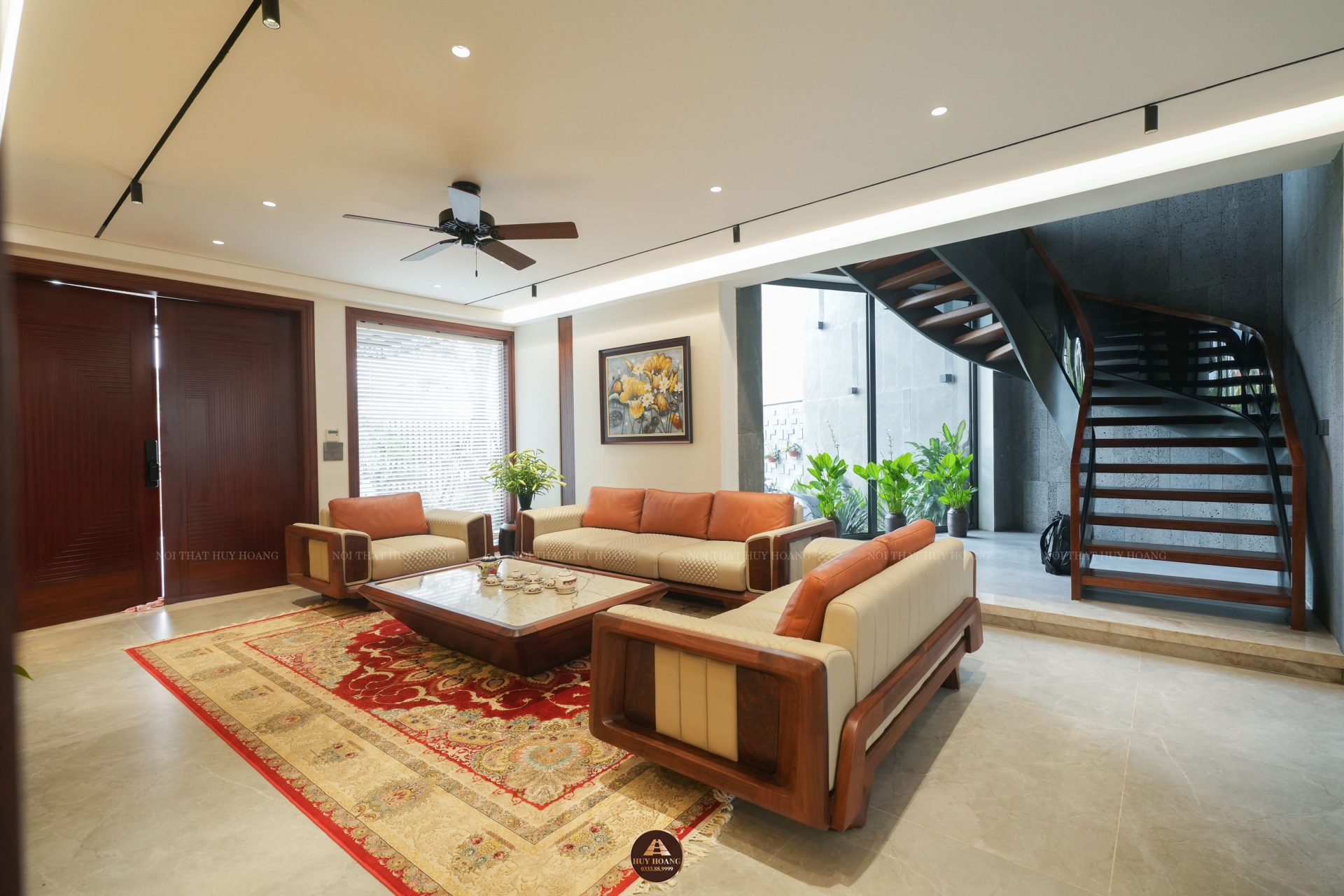 THIẾT KẾ NỘI THẤT GỖ ÓC CHÓ VILLA MỸ ĐÌNH