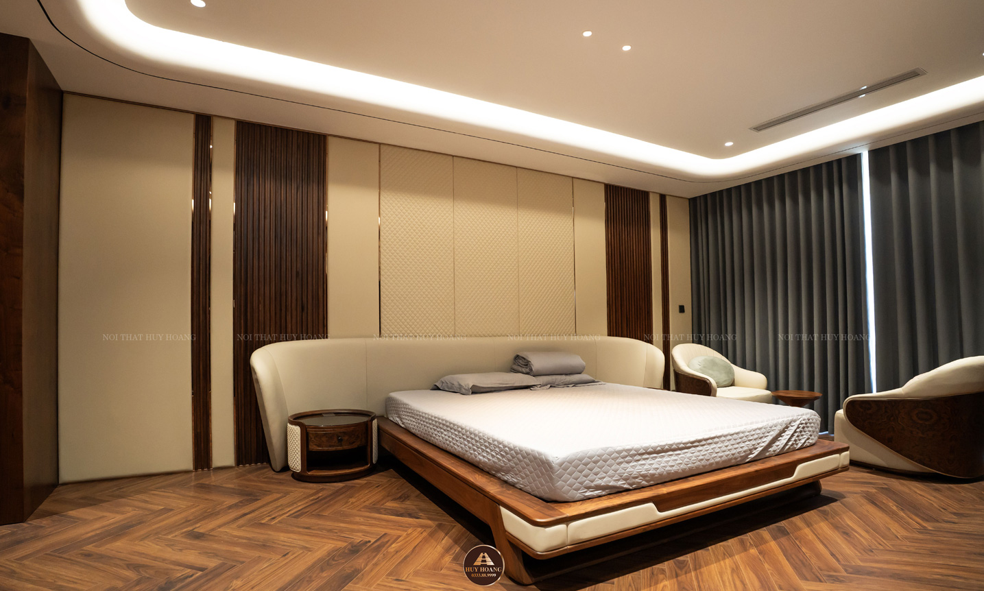 THIẾT KẾ NỘI THẤT GỖ ÓC CHÓ VILLA MỸ ĐÌNH