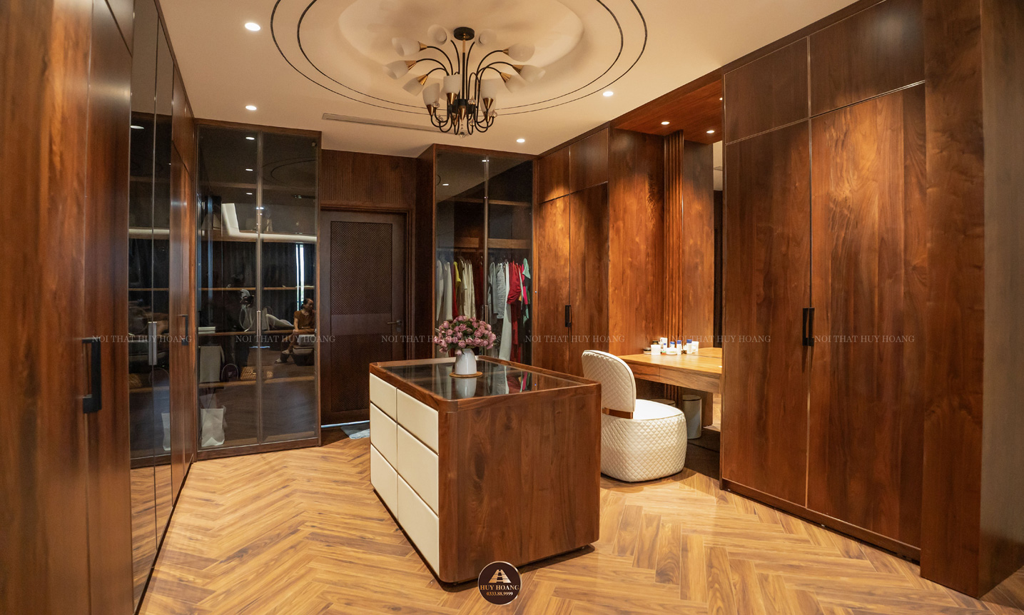 THIẾT KẾ NỘI THẤT GỖ ÓC CHÓ VILLA MỸ ĐÌNH