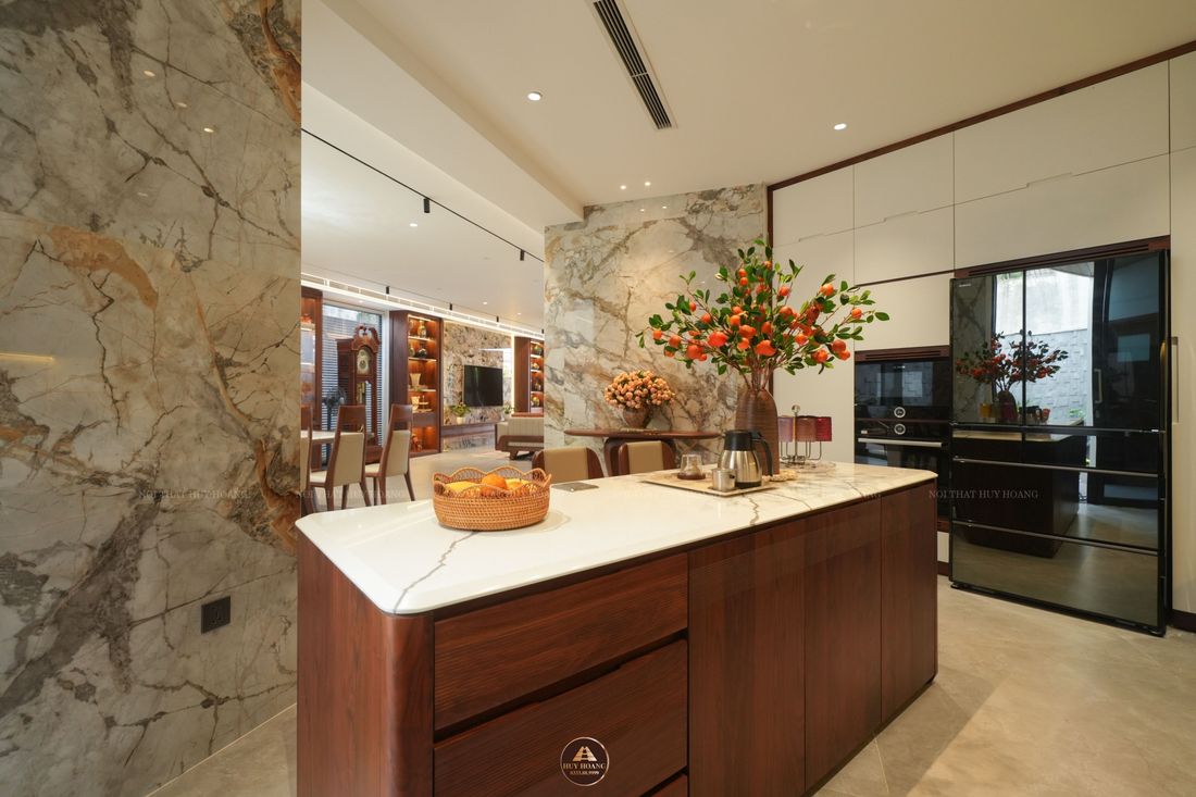 THIẾT KẾ NỘI THẤT GỖ ÓC CHÓ VILLA MỸ ĐÌNH