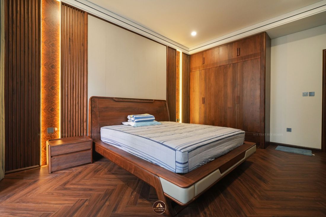 THIẾT KẾ NỘI THẤT GỖ ÓC CHÓ VILLA MỸ ĐÌNH