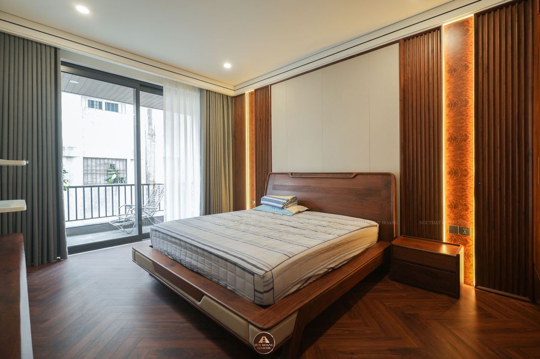 THIẾT KẾ NỘI THẤT GỖ ÓC CHÓ VILLA MỸ ĐÌNH