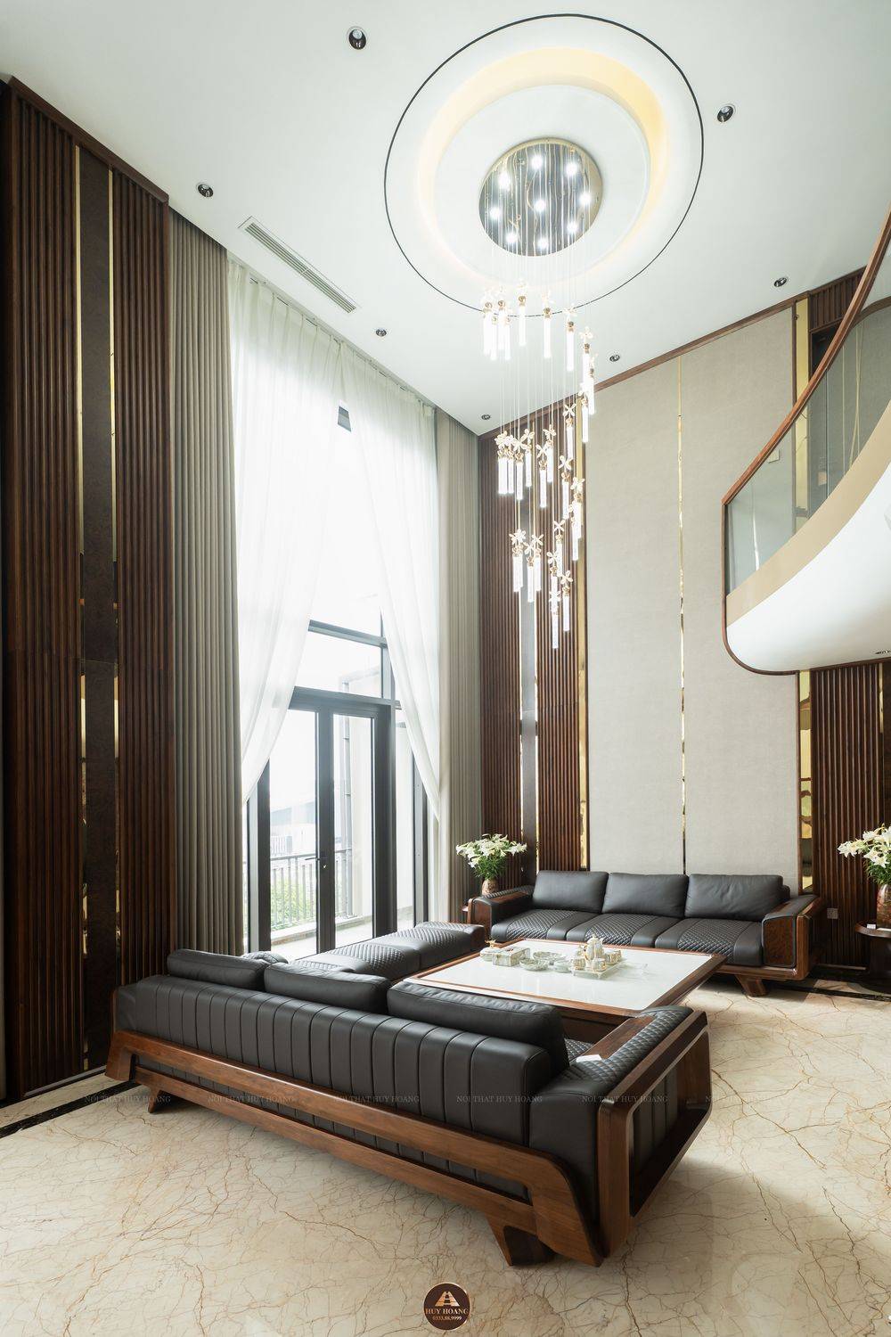 THIẾT KẾ NỘI THẤT GỖ ÓC CHÓ VILLA ĐÔNG ANH