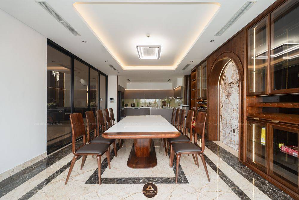 THIẾT KẾ NỘI THẤT GỖ ÓC CHÓ VILLA ĐÔNG ANH
