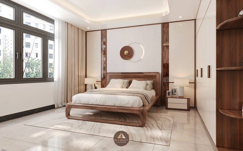 Dự án thiết kế và thi công nội thất gỗ óc chó villa Hải Phòng