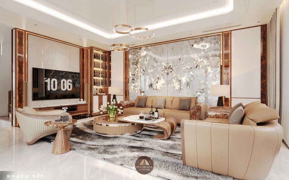 Dự án thiết kế và thi công nội thất gỗ óc chó villa Hải Phòng