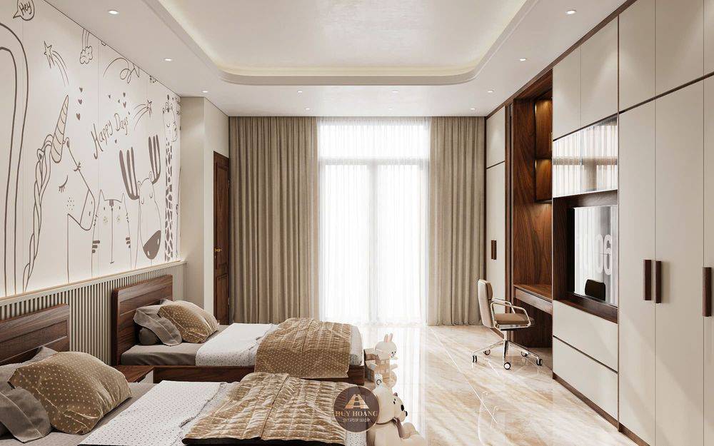 Dự án thiết kế và thi công nội thất gỗ óc chó villa Hải Phòng