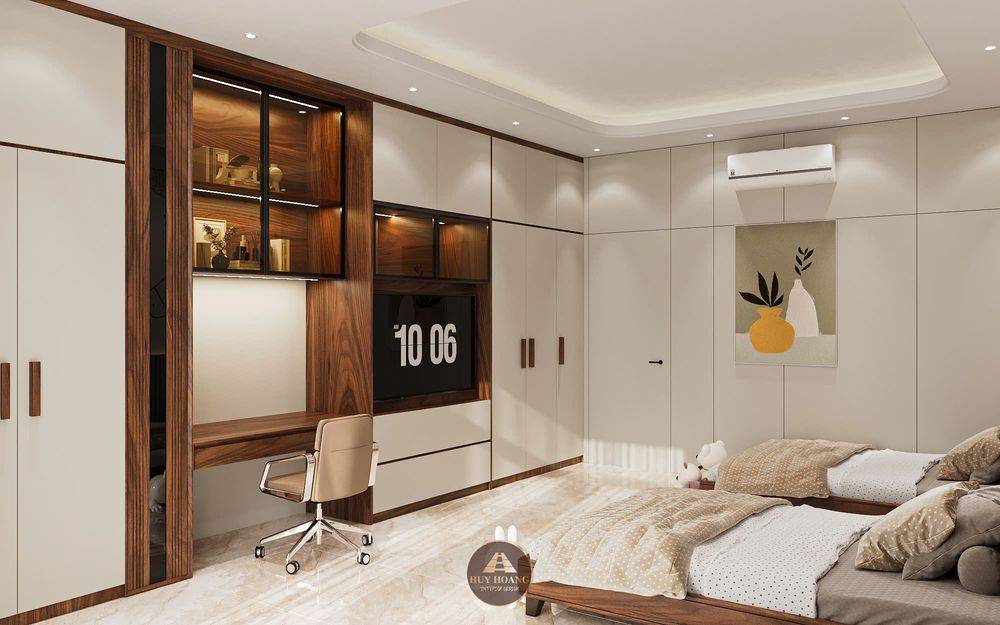 Dự án thiết kế và thi công nội thất gỗ óc chó villa Hải Phòng