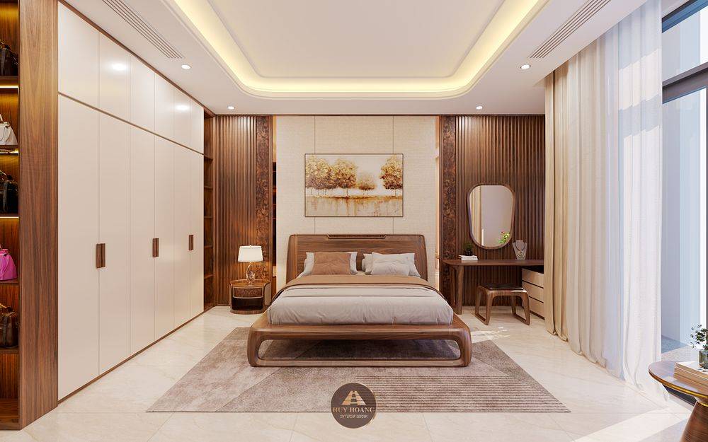 Dự án thiết kế và thi công nội thất gỗ óc chó villa Hải Phòng