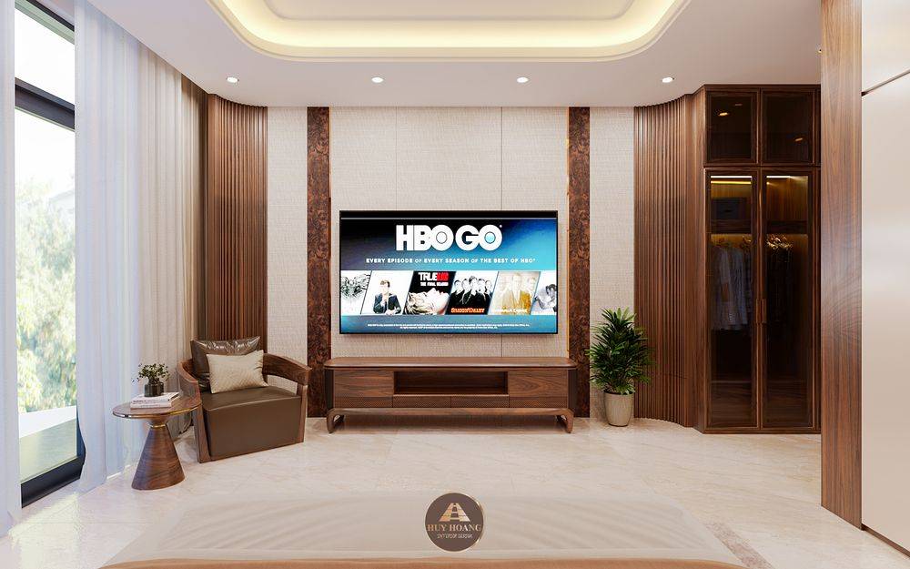 Dự án thiết kế và thi công nội thất gỗ óc chó villa Hải Phòng