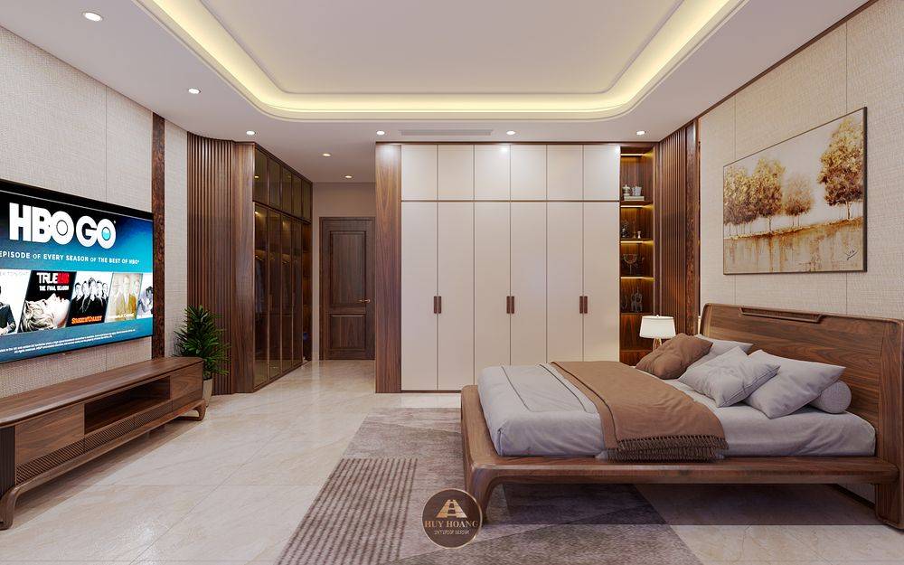 Dự án thiết kế và thi công nội thất gỗ óc chó villa Hải Phòng