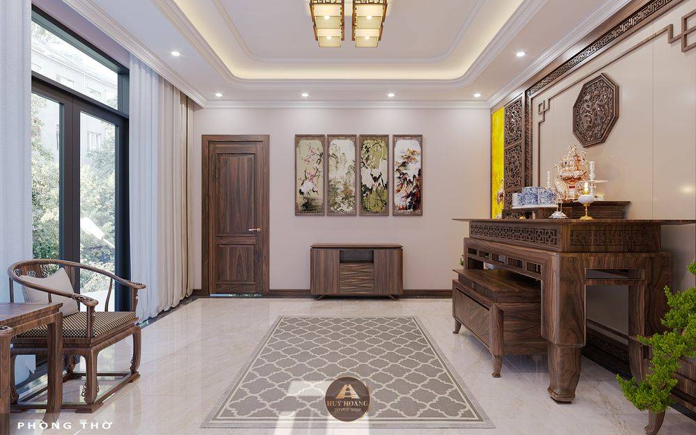 Dự án thiết kế và thi công nội thất gỗ óc chó villa Hải Phòng