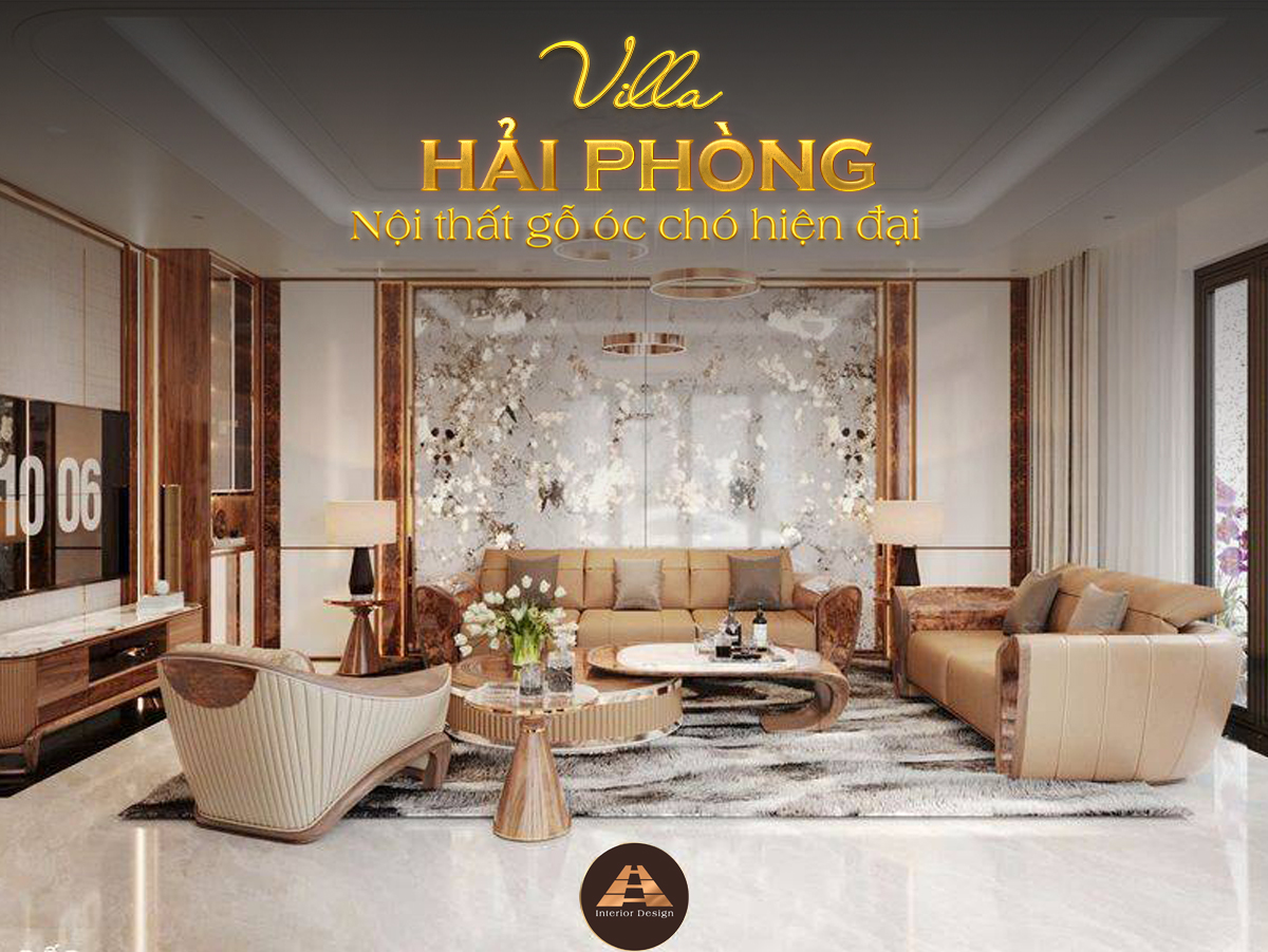 Dự án thiết kế và thi công nội thất gỗ óc chó villa Hải Phòng