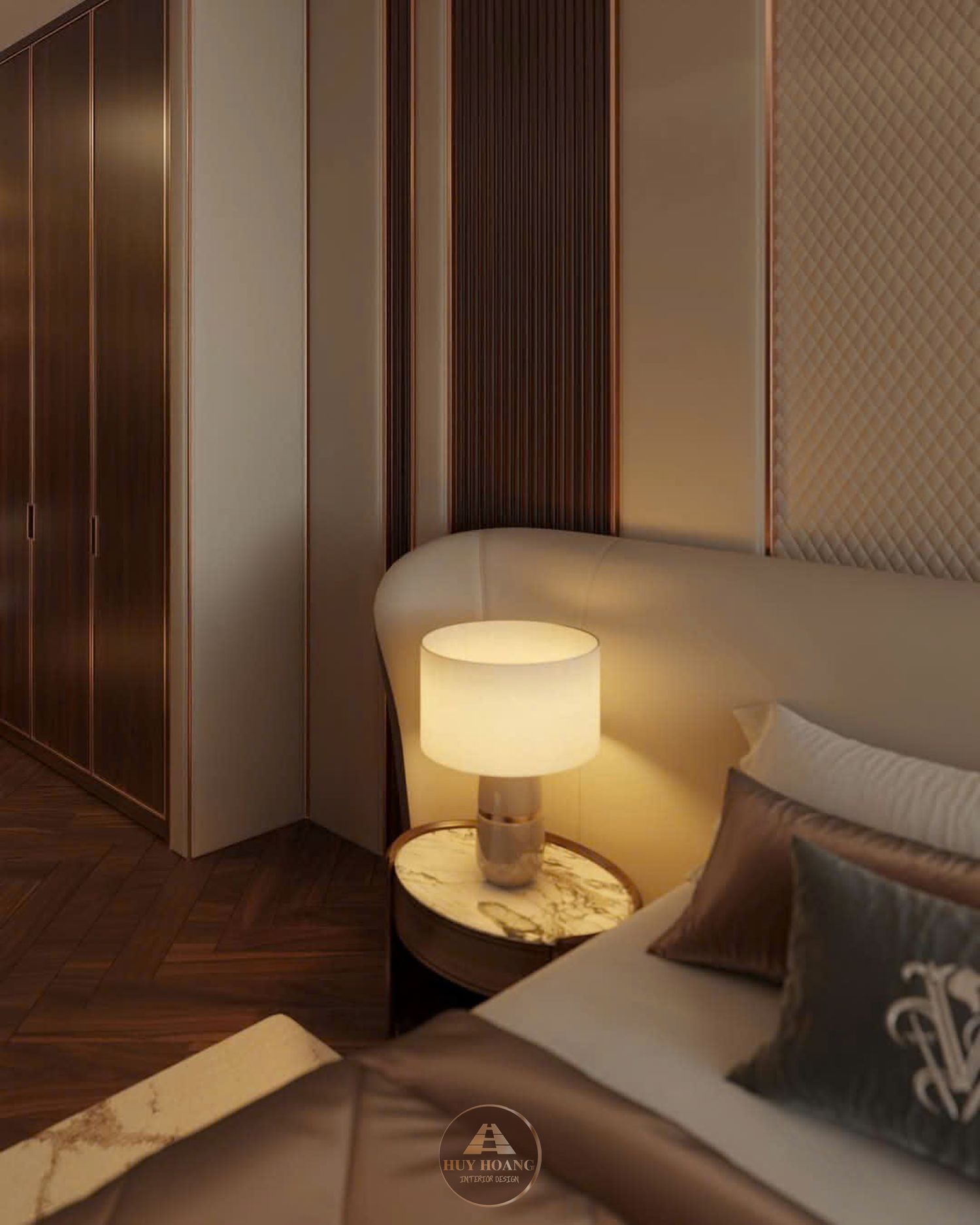 THIẾT KẾ NỘI THẤT GỖ ÓC CHÓ VILLA MIÊU NHA