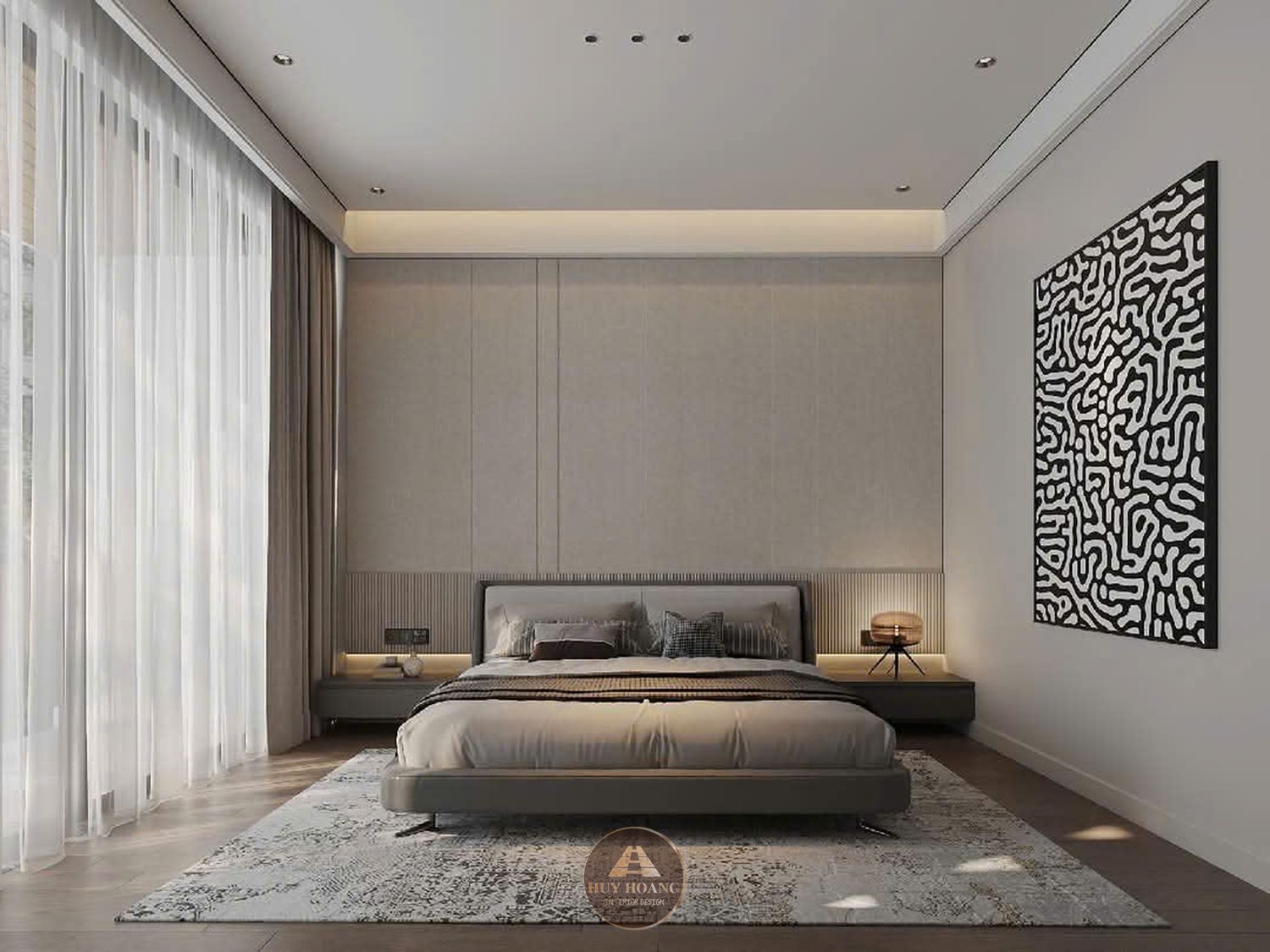 THIẾT KẾ NỘI THẤT GỖ ÓC CHÓ VILLA MIÊU NHA