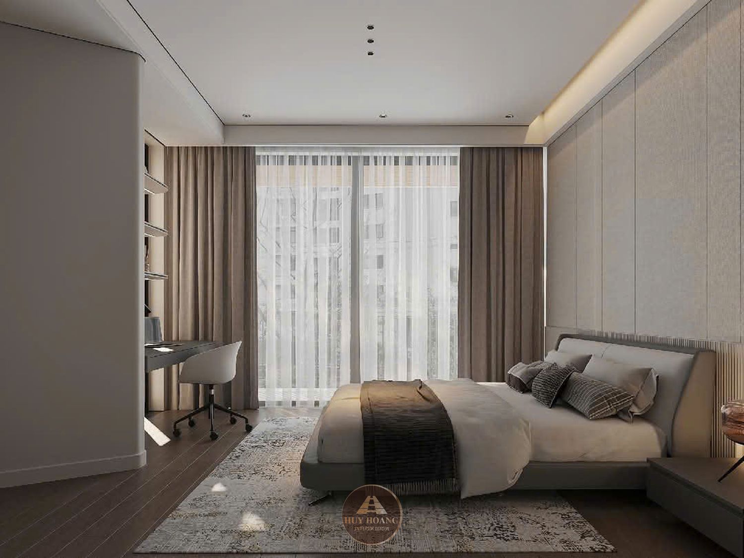THIẾT KẾ NỘI THẤT GỖ ÓC CHÓ VILLA MIÊU NHA