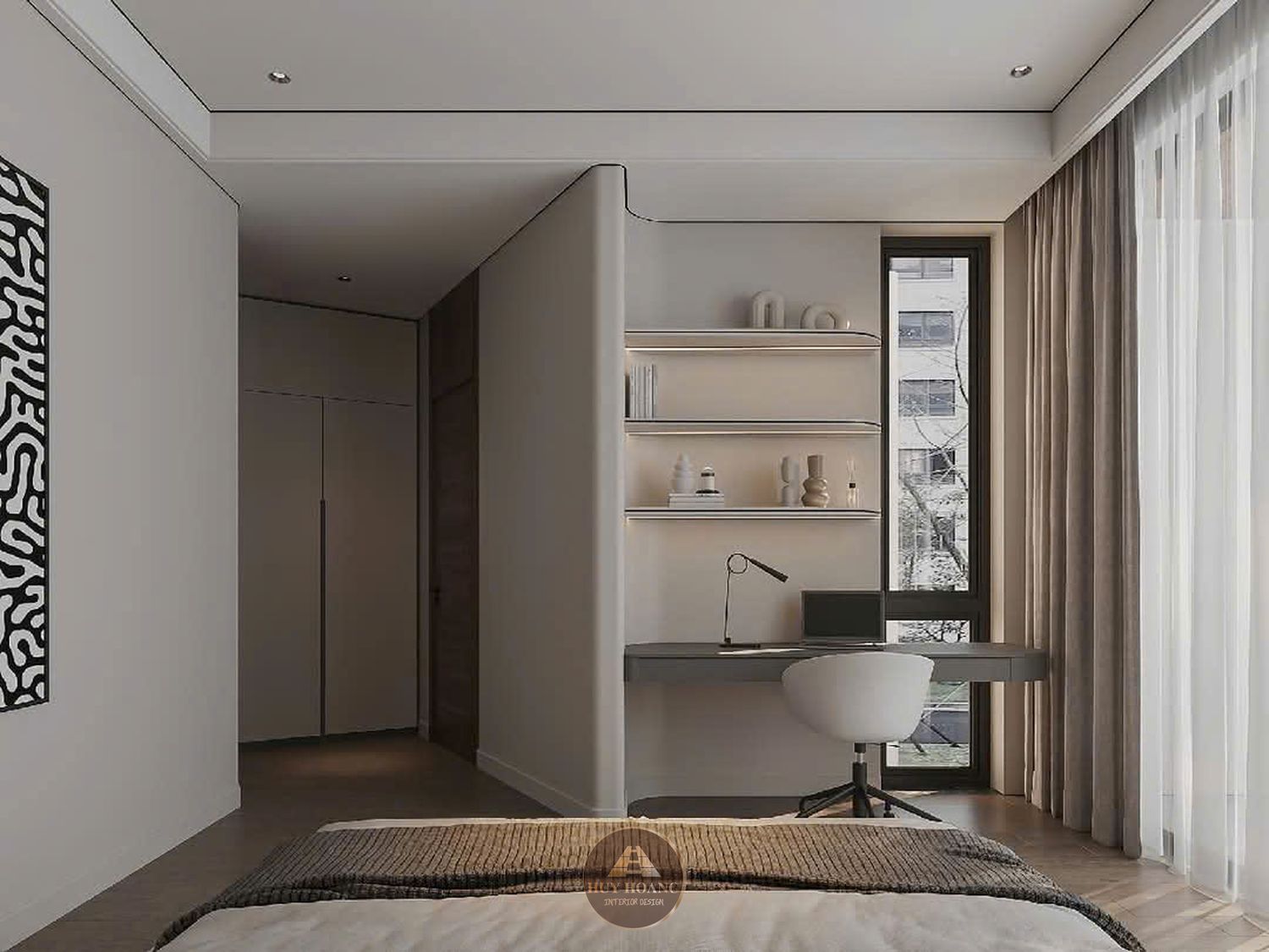 THIẾT KẾ NỘI THẤT GỖ ÓC CHÓ VILLA MIÊU NHA