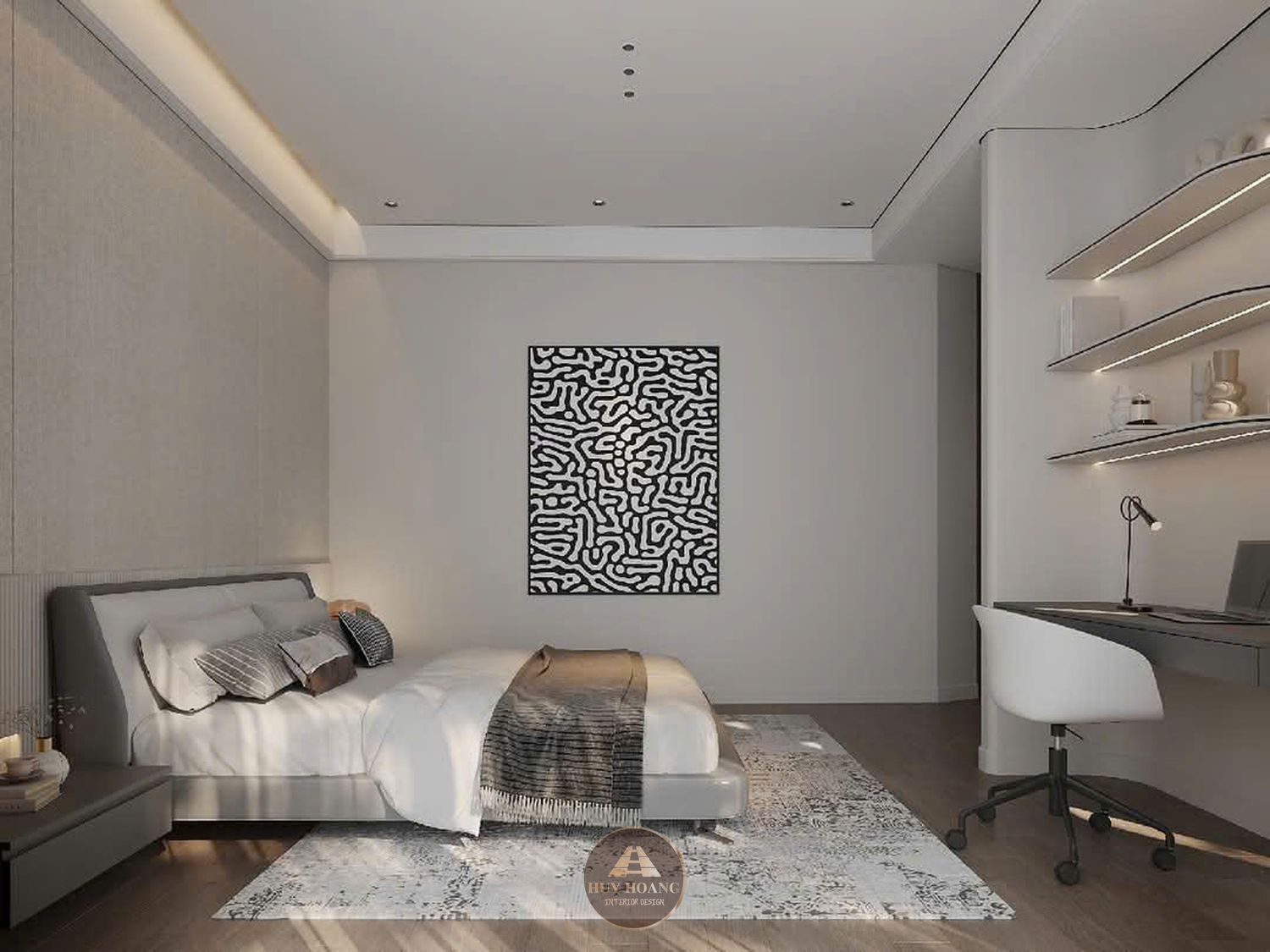 THIẾT KẾ NỘI THẤT GỖ ÓC CHÓ VILLA MIÊU NHA