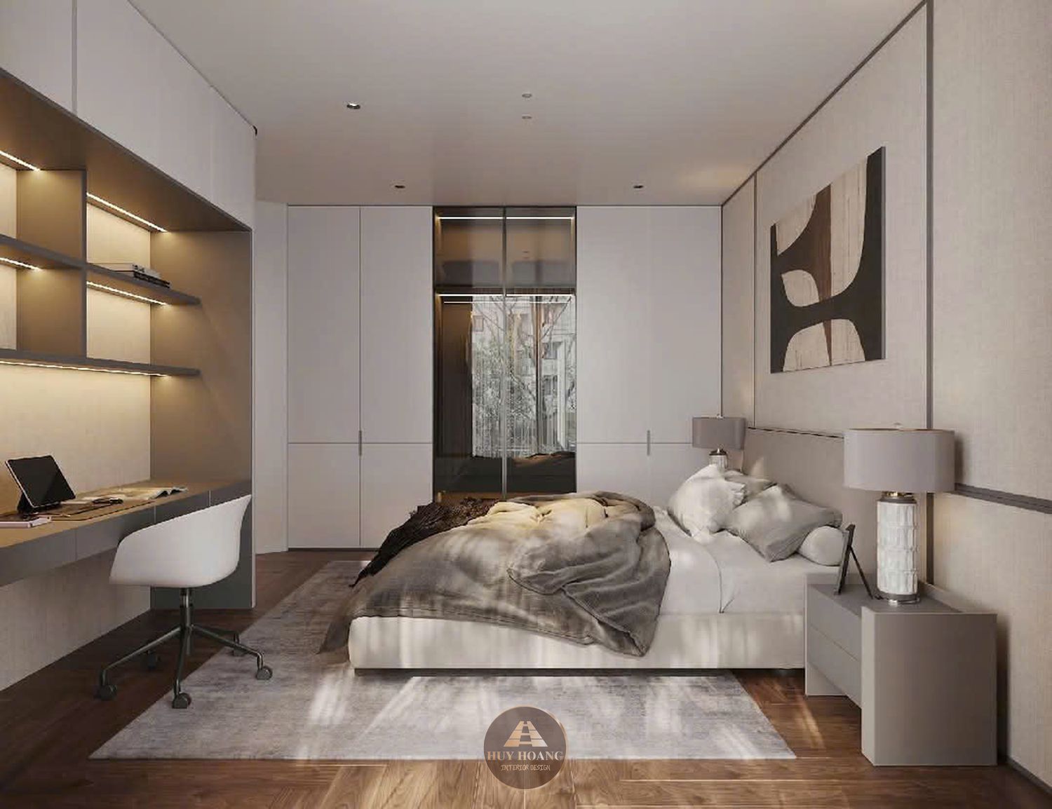 THIẾT KẾ NỘI THẤT GỖ ÓC CHÓ VILLA MIÊU NHA