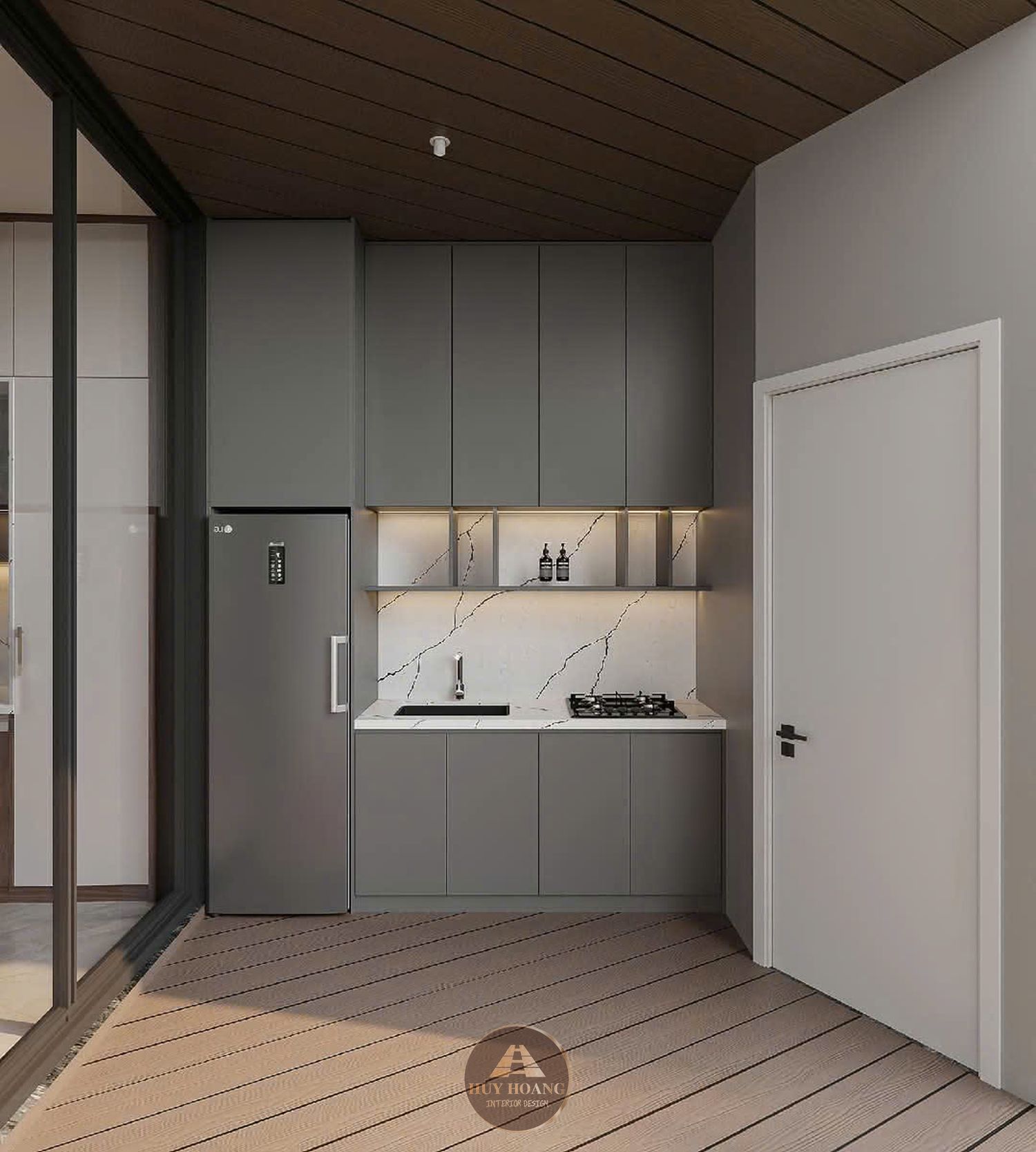 THIẾT KẾ NỘI THẤT GỖ ÓC CHÓ VILLA MIÊU NHA