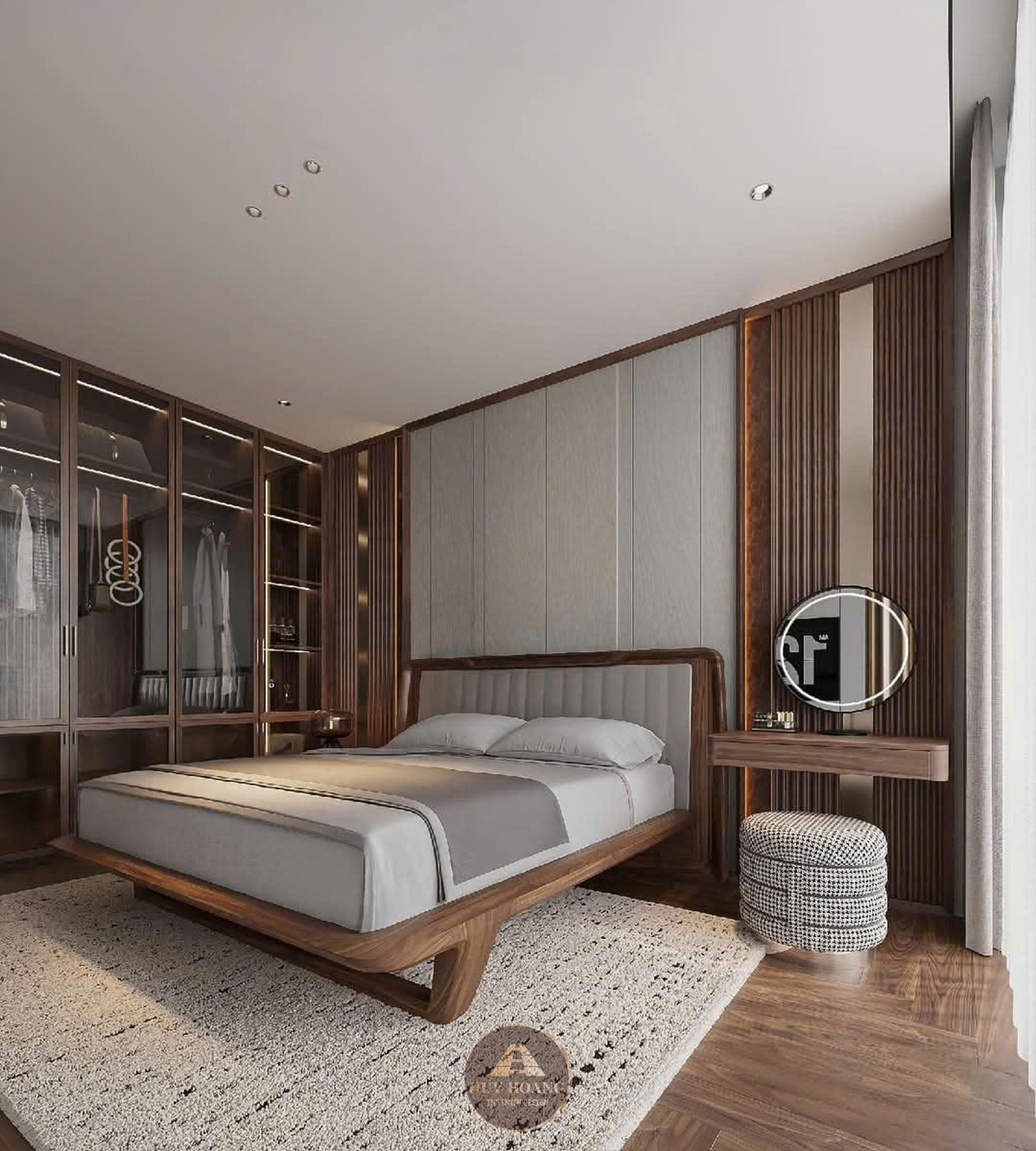 THIẾT KẾ NỘI THẤT GỖ ÓC CHÓ VILLA MIÊU NHA