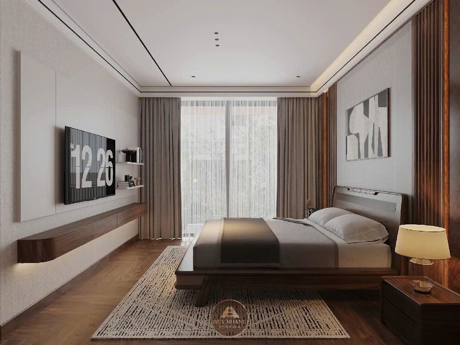 THIẾT KẾ NỘI THẤT GỖ ÓC CHÓ VILLA MIÊU NHA