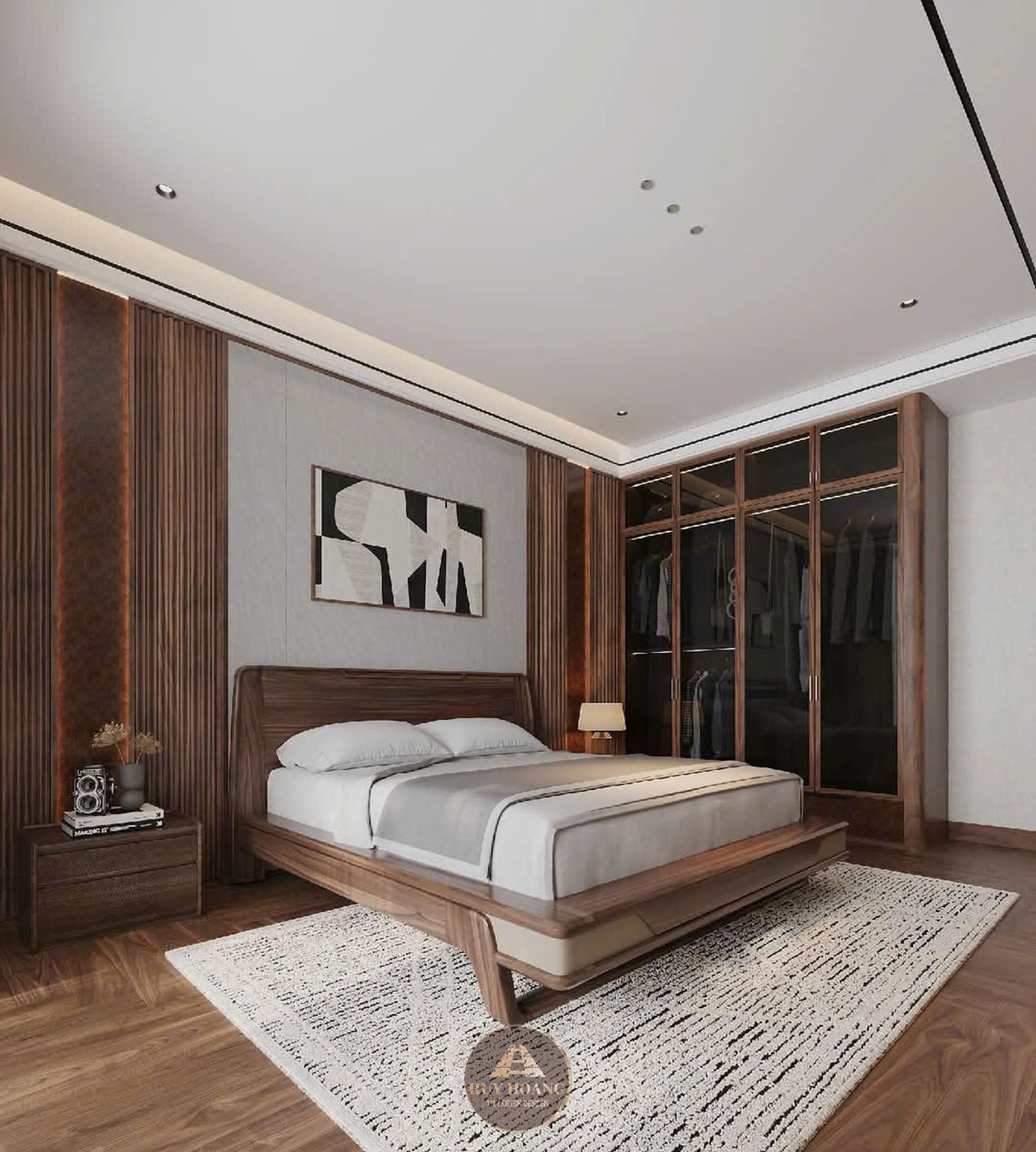THIẾT KẾ NỘI THẤT GỖ ÓC CHÓ VILLA MIÊU NHA